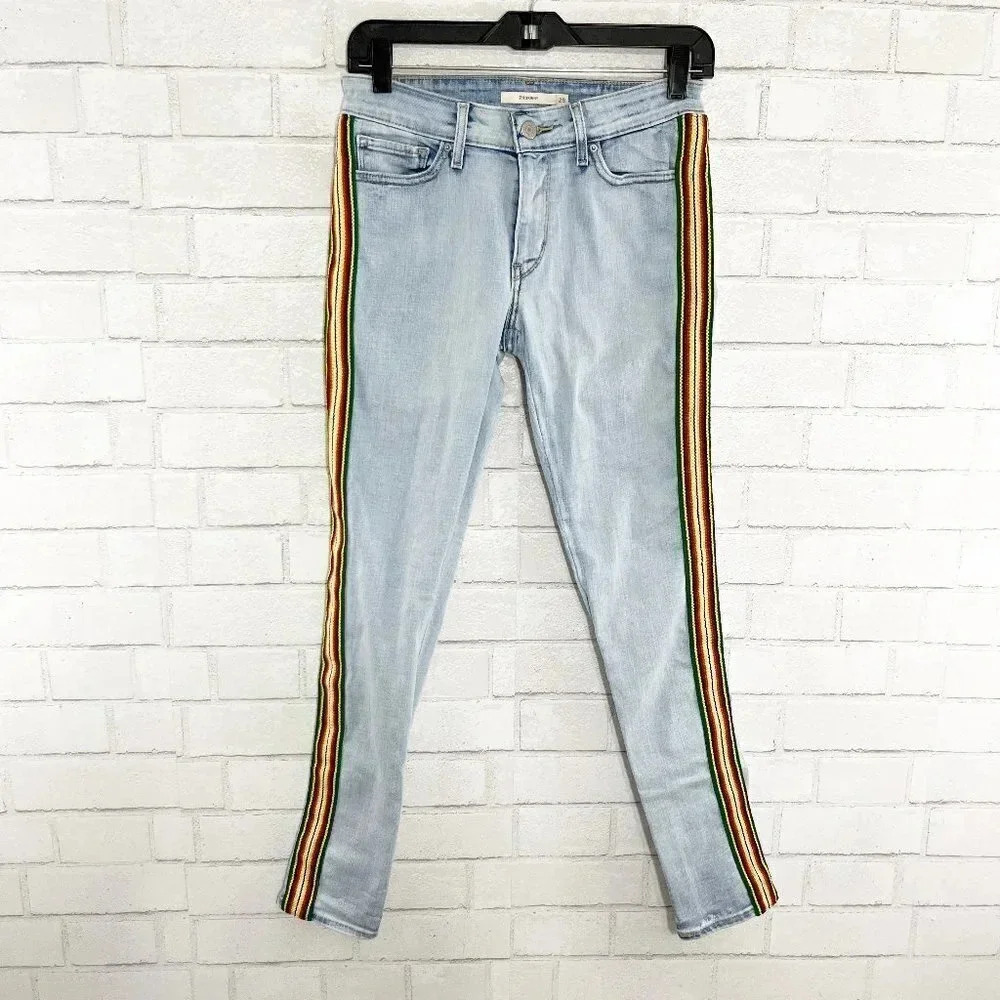 Levi's 711 Skinny Jeans With Stripes Down Legs Women's Waist Size 28